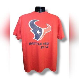 EUC 2012 HOUSTON TEXANS BATTLE RED Budweiser Men's T-shirt  XL/X-Large Retro
